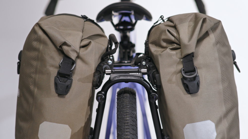 Ortlieb panniers on journey rack top deck