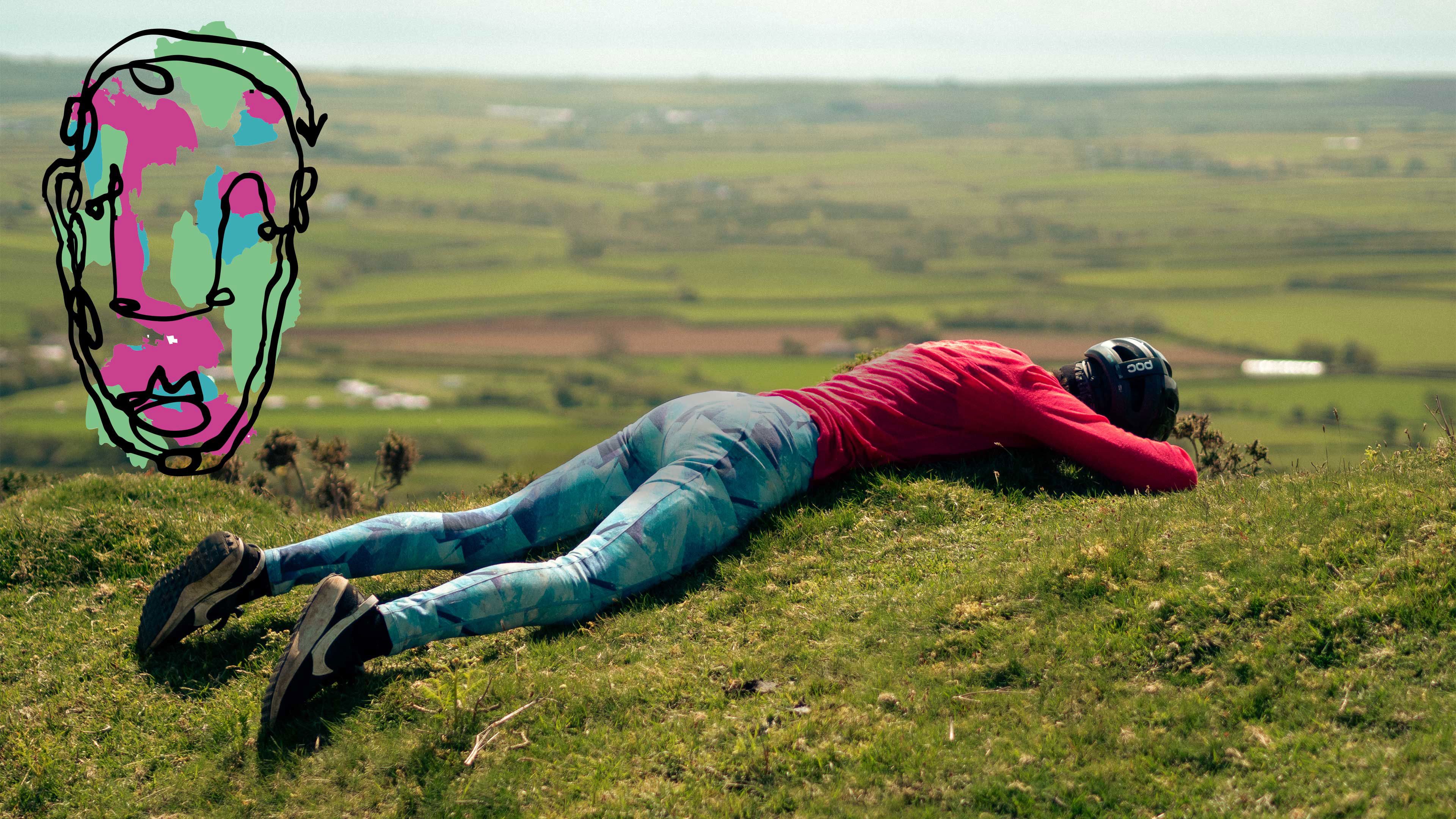 lady lying on the grass