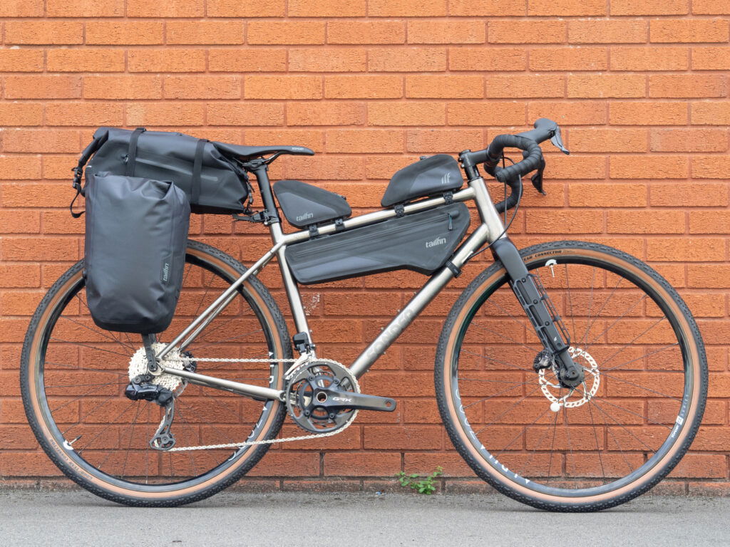 Sonder Camino bike with Tailfin CargoPack (formerly known as AeroPack) and other Tailfin Bags.