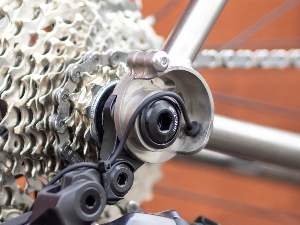 Rear dropouts of a Sonder Camino Ti with UDH