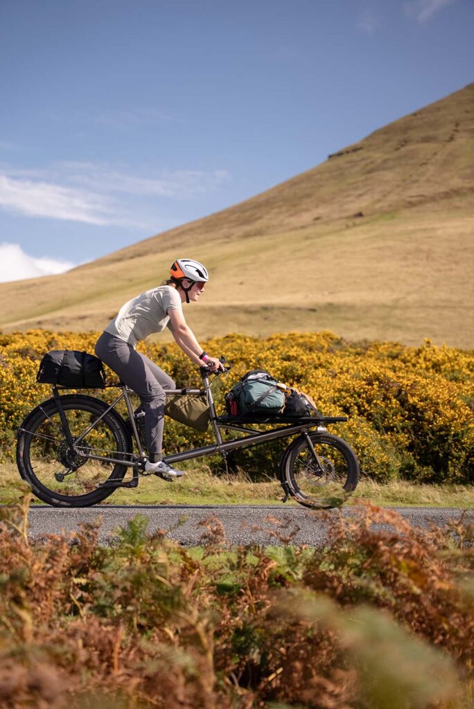 Cargo bike with Tailfin bags