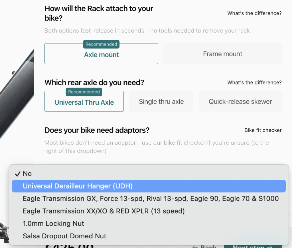 correct axle mounting website configuration