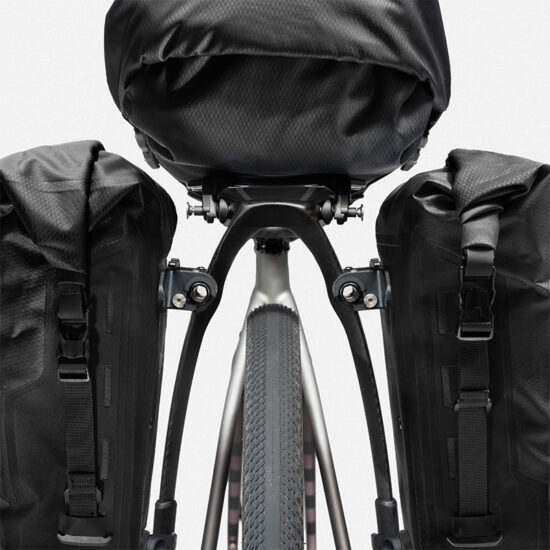 Tailfin rear rack and bikepacking bag system mounted on a gravel bike.
