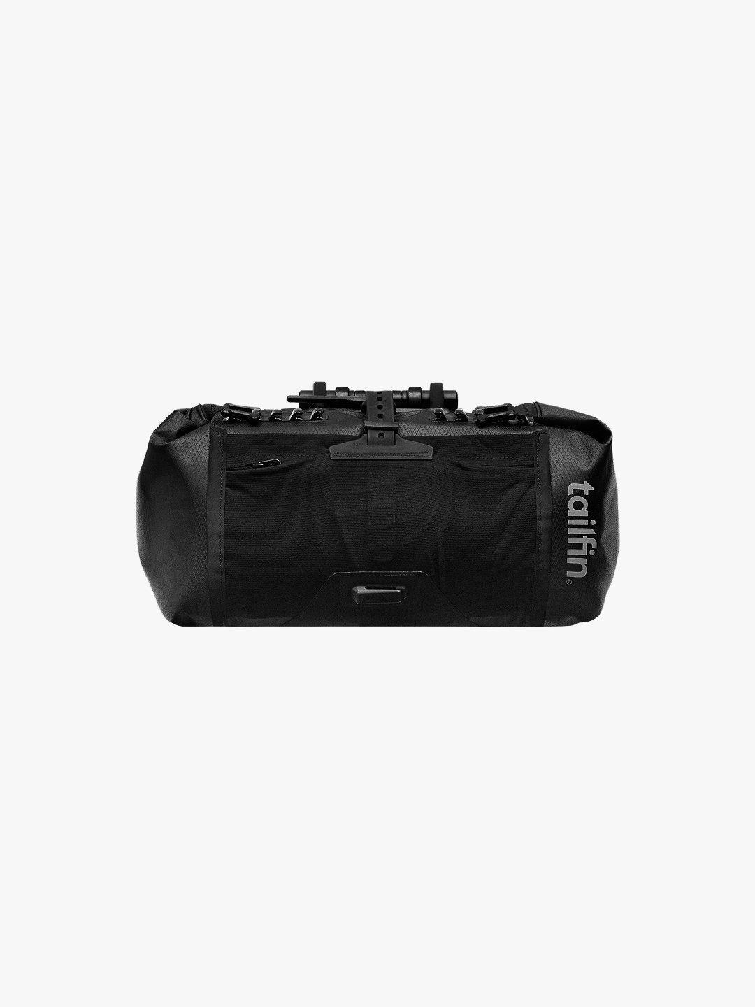 Tailfin waterproof bikepacking bag and black bicycle accessory pack with mounting system.
