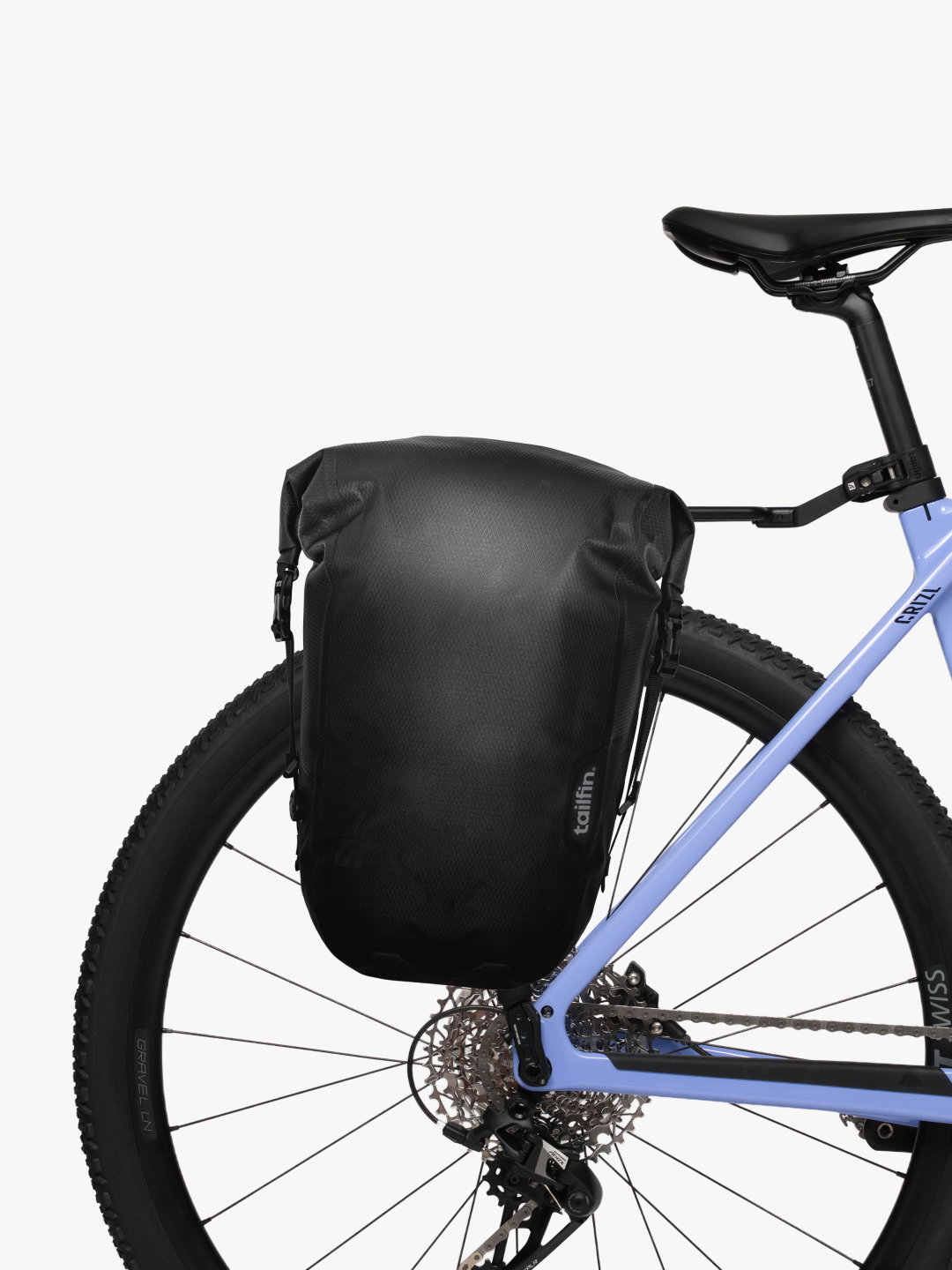 Tailfin rear bikepacking bag and rack system on a Canyon Grizl gravel bike.