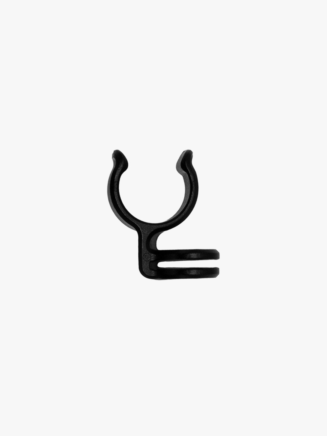 Tailfin black plastic cable clip for secure bicycle cable management.