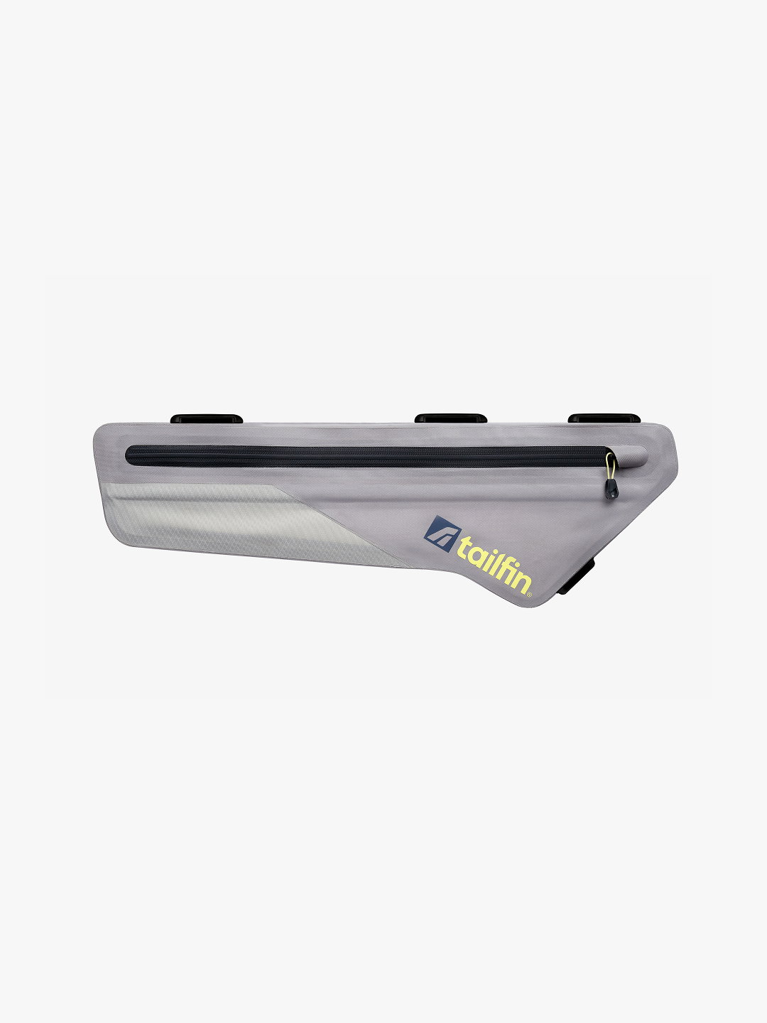 Tailfin waterproof grey bike frame bag for bikepacking and gravel cycling.
