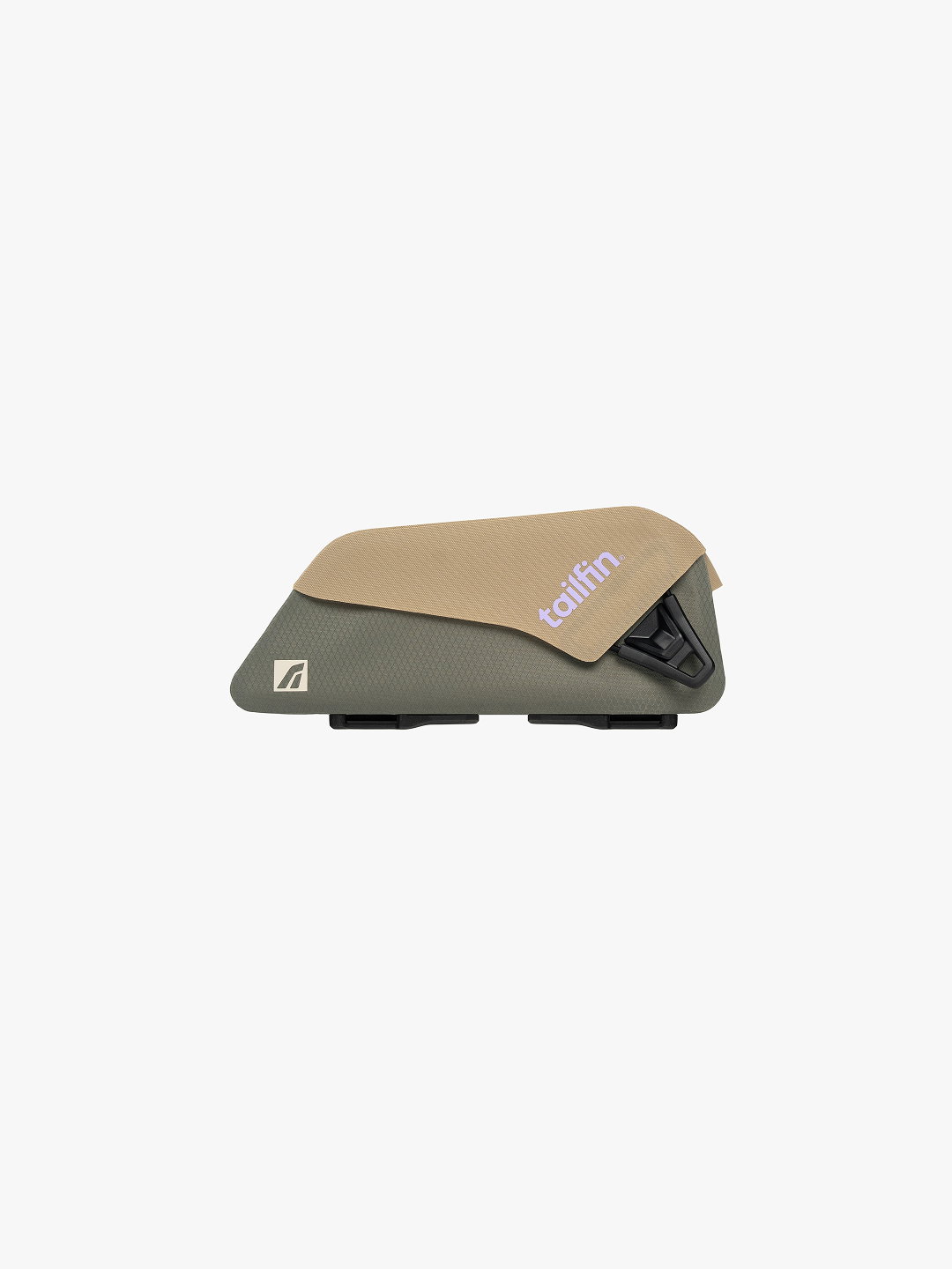 Minimalist Tailfin bicycle top tube bag designed for gravel riding and bikepacking.
